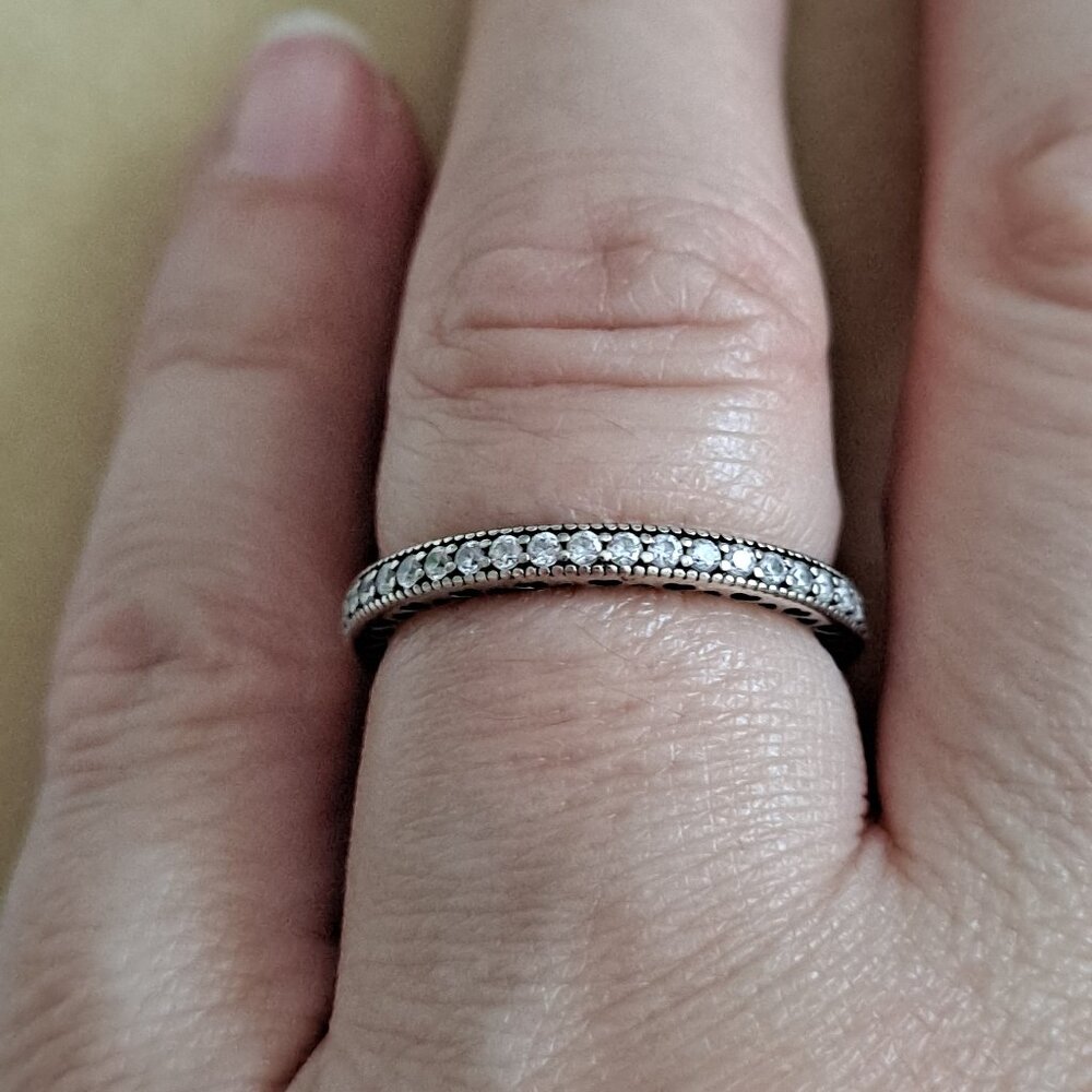 Pandora sparkling and hearts ring